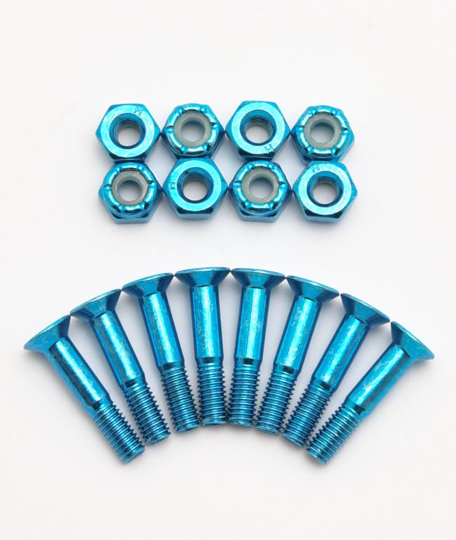 Rush Blue Anodized 1" Skateboard Hardware